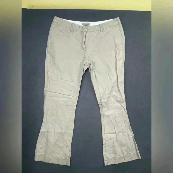 Boden Flare Pants Womens 10R cotton linen Blend Tan soft cute Y2K 90s 0482 - Picture 1 of 9